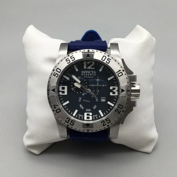 Invicta Reserve Excursion Chronograph Watch Men 54mm Silver Tone New battery